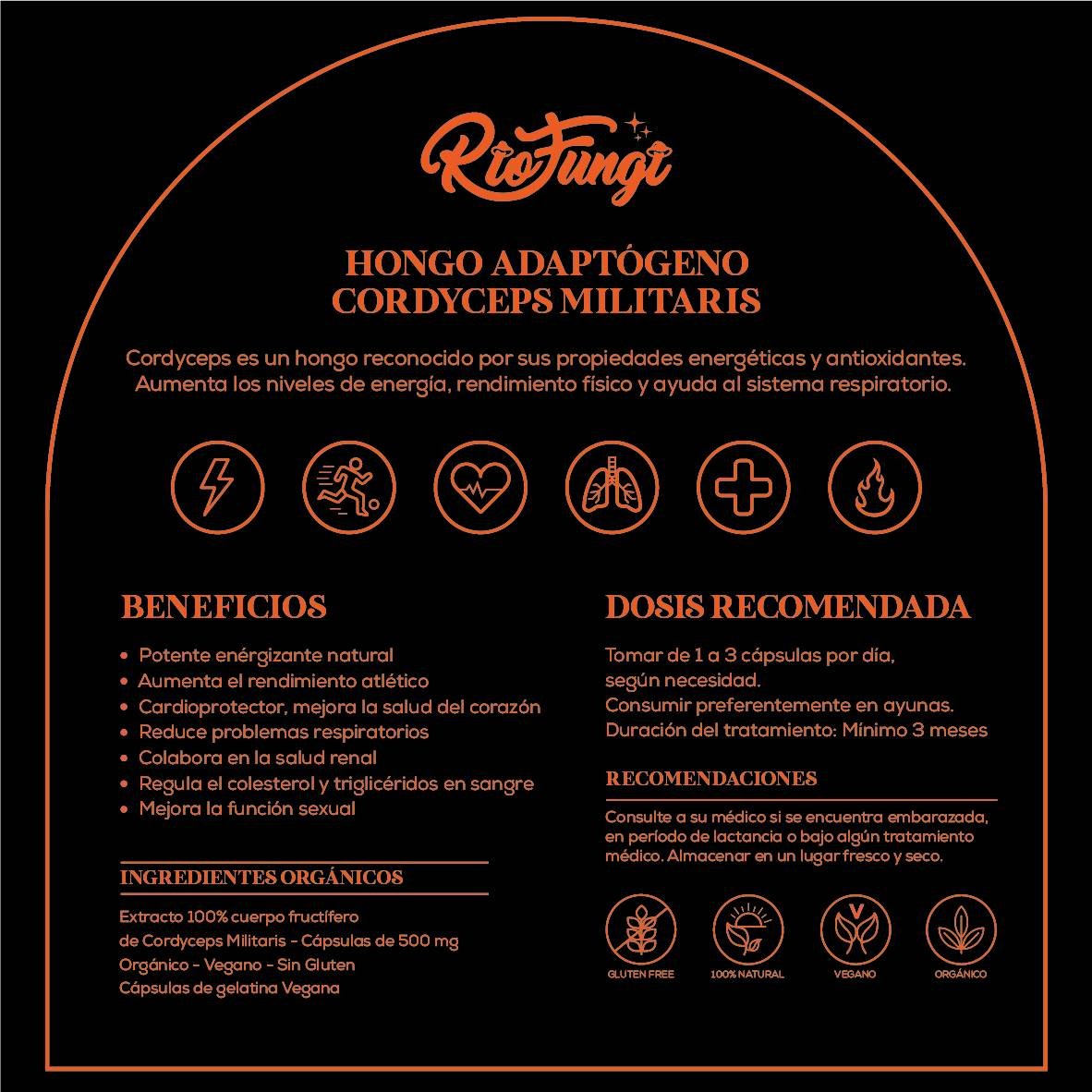 Cordyceps ETIQUETAS BACK ZIPPER