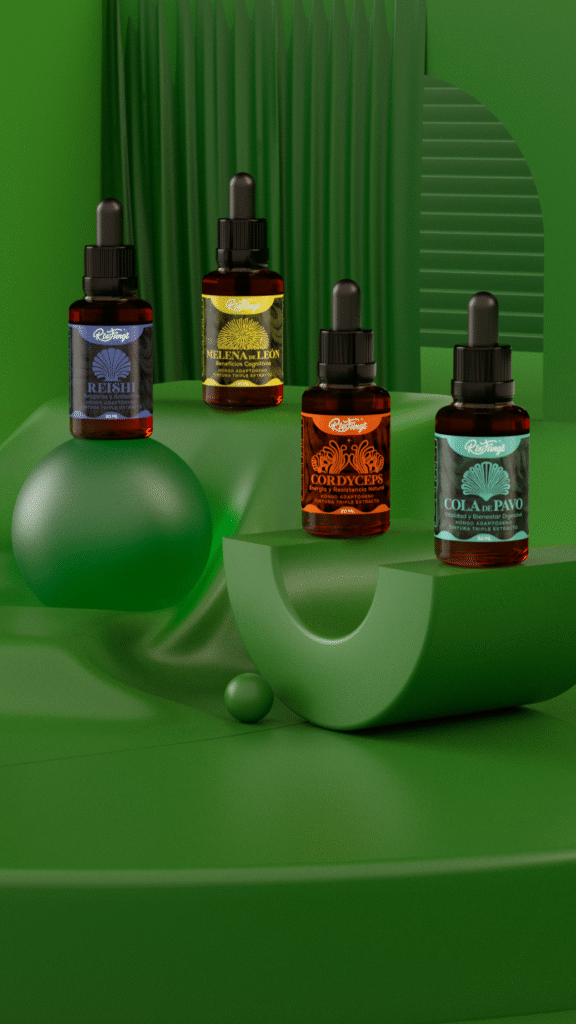 Combo Adaptógenos Melena de leon reishi cordyceps cola de pavo ashwagandha