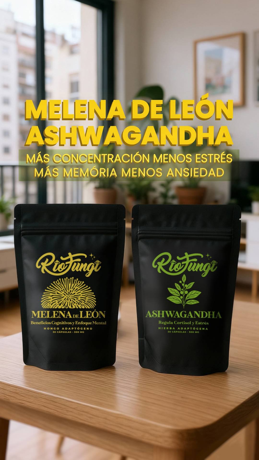 Melena de León + Ashwagandha Capsulas de mg